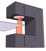 Graphic of an Ultrasonic beam interrupted by a foil